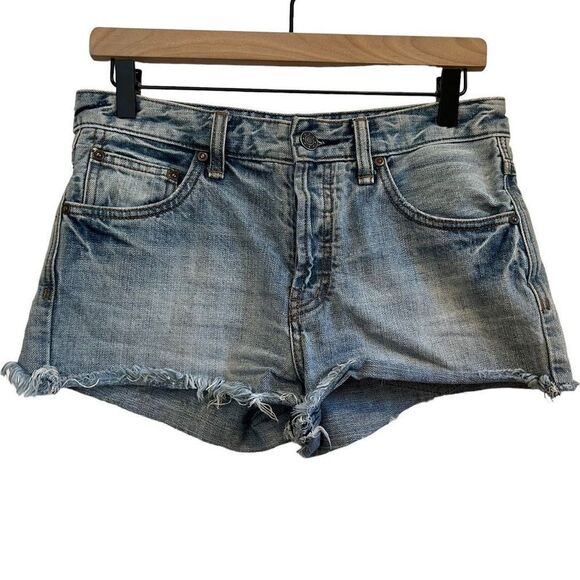 Free People Denim Button Fly Cut Off Short Shorts size 25 - Picture 1 of 5